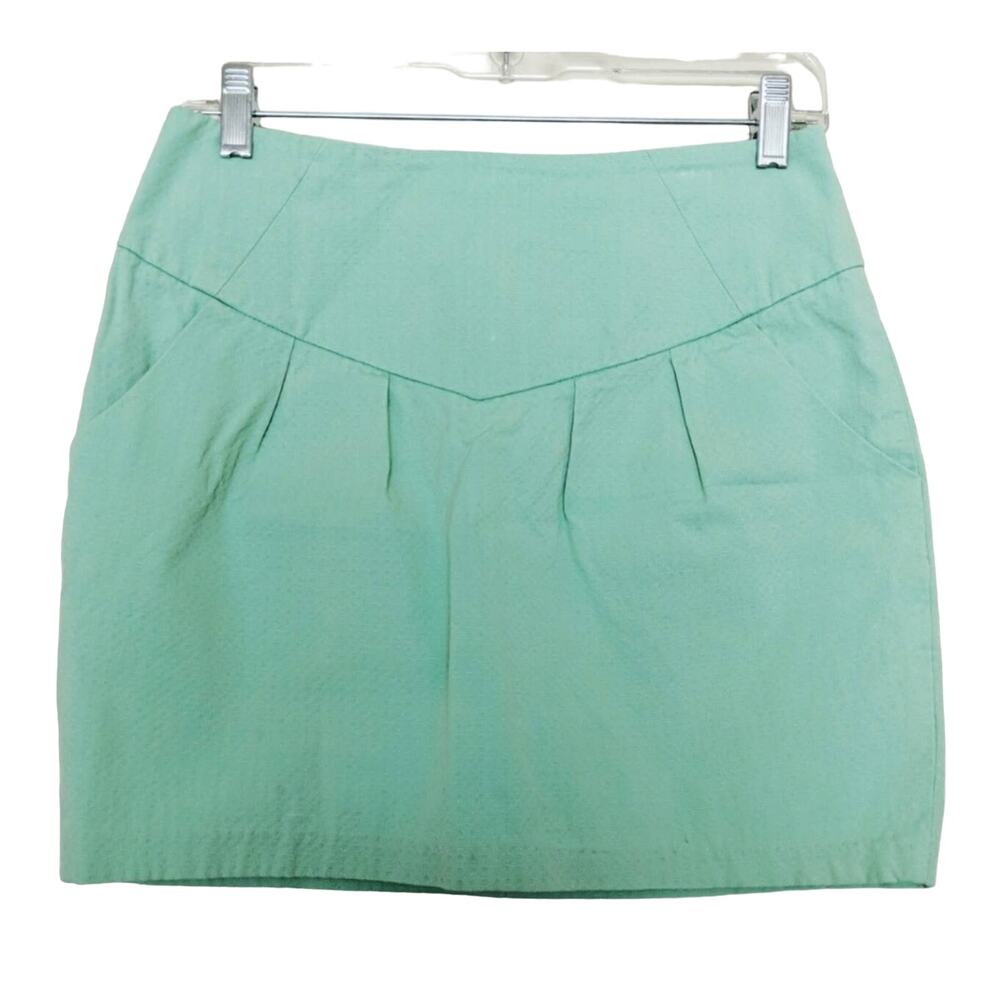 Silence + Noise (Urban Outfitters) Mini Skirt Mint Green Cotton 4